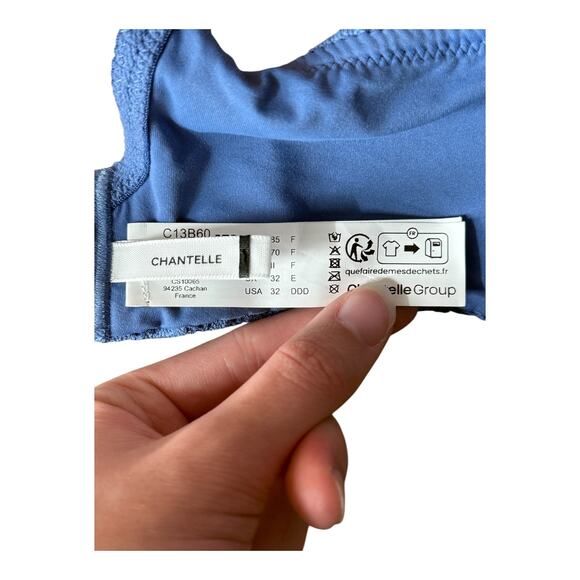 Chantelle T-Shirt bra C13B60 C Jolie Memory Foam blue size 32DDD 32F - Picture 5 of 7